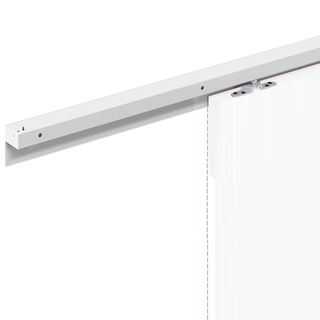 skinnesæt til skydedør 200 cm aluminiumslegering sølvfarvet