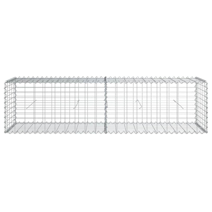 gabionkurv med cover 200x50x50 cm galvaniseret jern