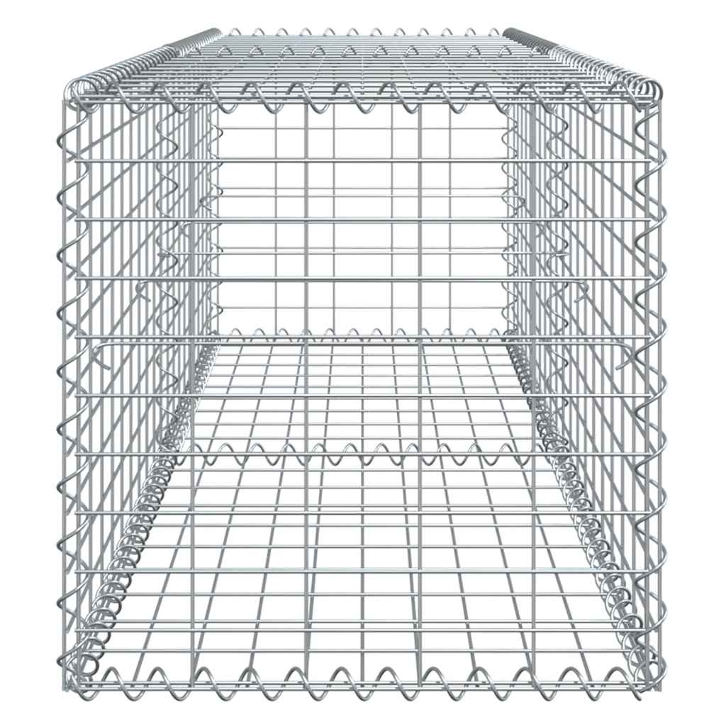 gabionkurv med cover 200x50x50 cm galvaniseret jern