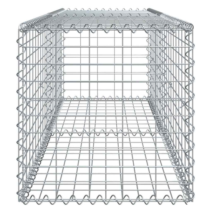 gabionkurv med cover 200x50x50 cm galvaniseret jern