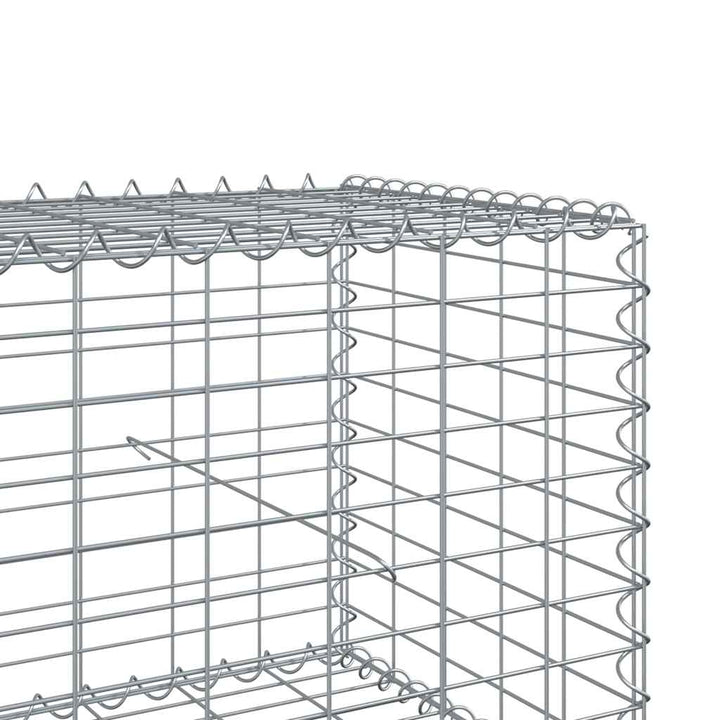 gabionkurv med cover 200x50x50 cm galvaniseret jern