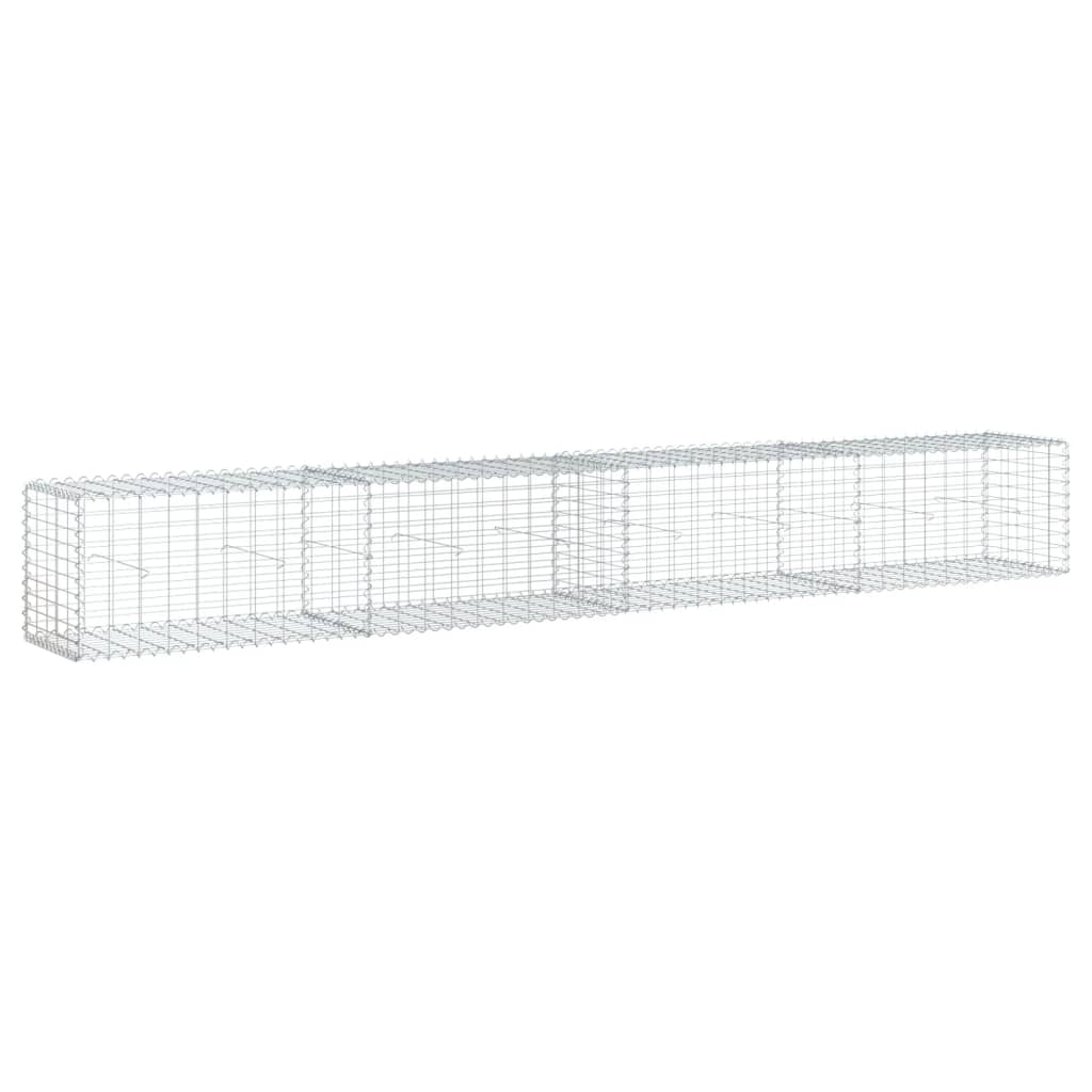gabionkurv m. cover 400x50x50 cm galvaniseret jern