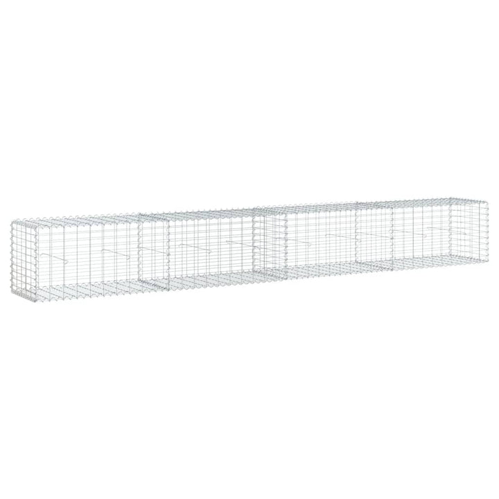gabionkurv m. cover 400x50x50 cm galvaniseret jern