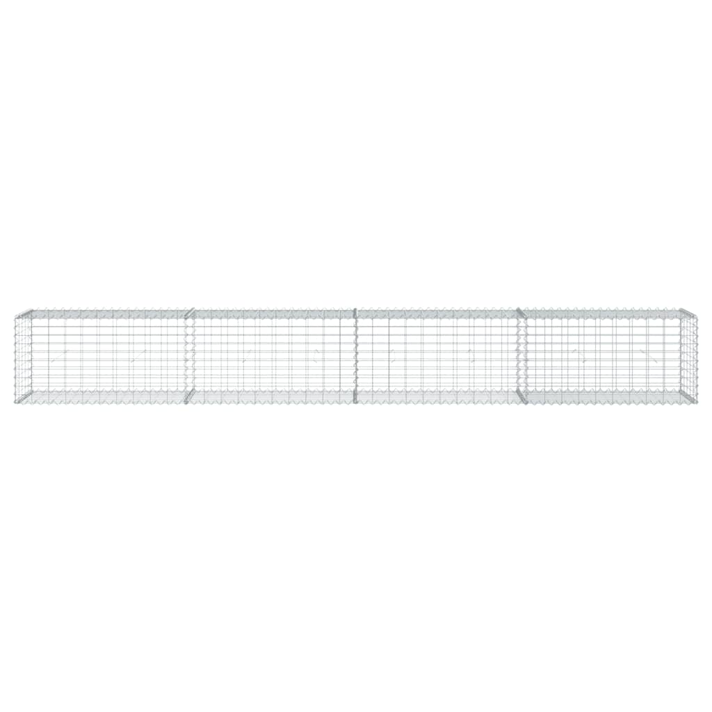 gabionkurv m. cover 400x50x50 cm galvaniseret jern