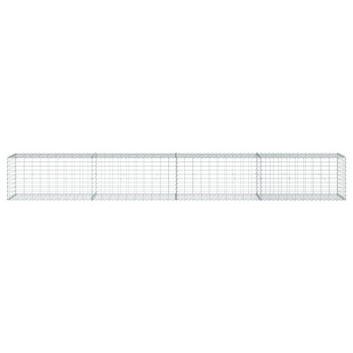 gabionkurv m. cover 400x50x50 cm galvaniseret jern