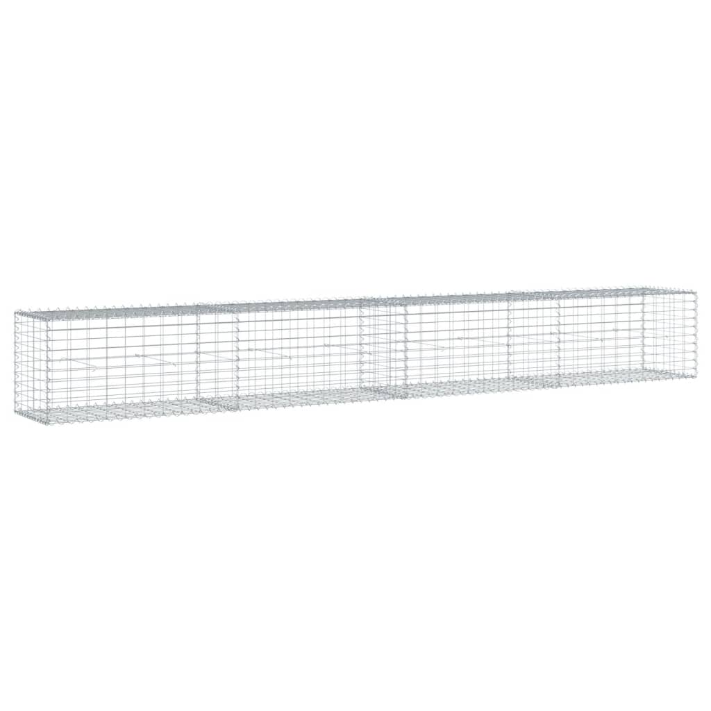 gabionkurv m. cover 400x50x50 cm galvaniseret jern