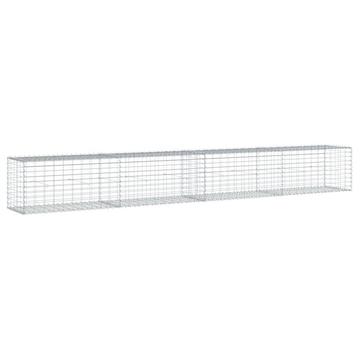 gabionkurv m. cover 400x50x50 cm galvaniseret jern