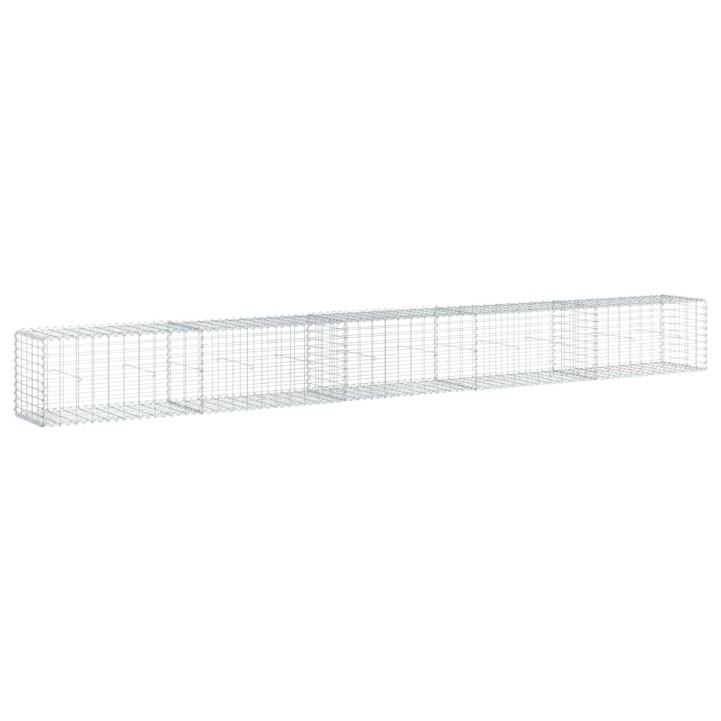 gabionkurv med cover 500x50x50 cm galvaniseret jern