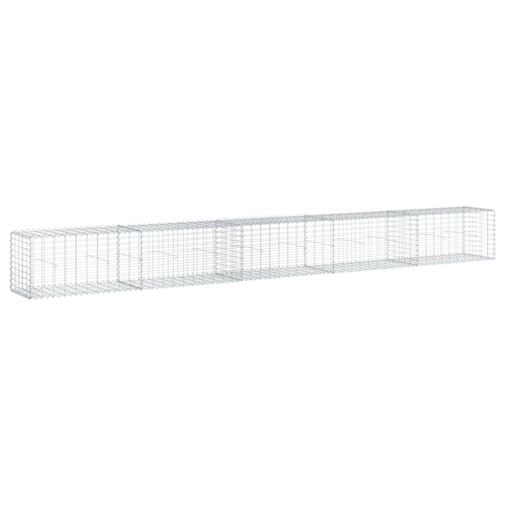 gabionkurv med cover 500x50x50 cm galvaniseret jern