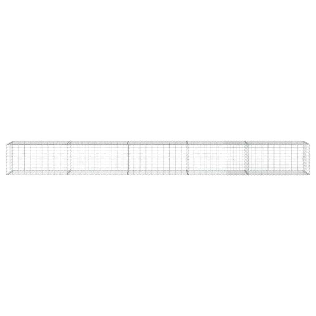 gabionkurv med cover 500x50x50 cm galvaniseret jern