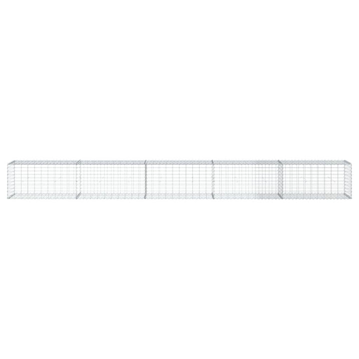gabionkurv med cover 500x50x50 cm galvaniseret jern