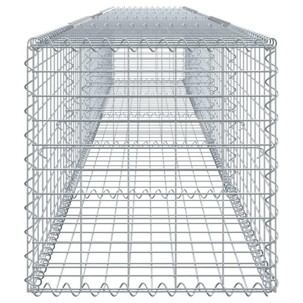 gabionkurv med cover 500x50x50 cm galvaniseret jern