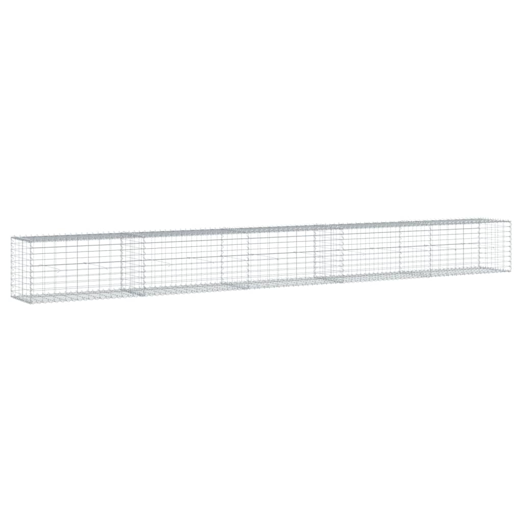 gabionkurv med cover 500x50x50 cm galvaniseret jern