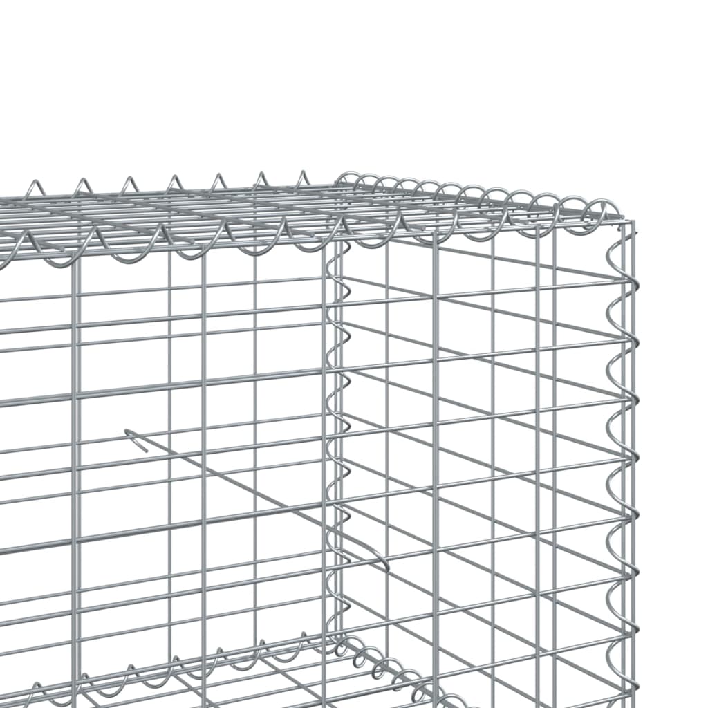 gabionkurv med cover 500x50x50 cm galvaniseret jern