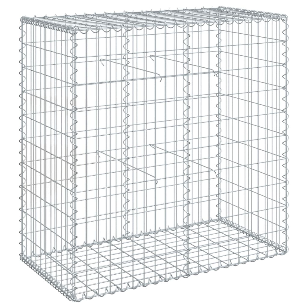 gabionkurv med cover 100x50x100 cm galvaniseret jern