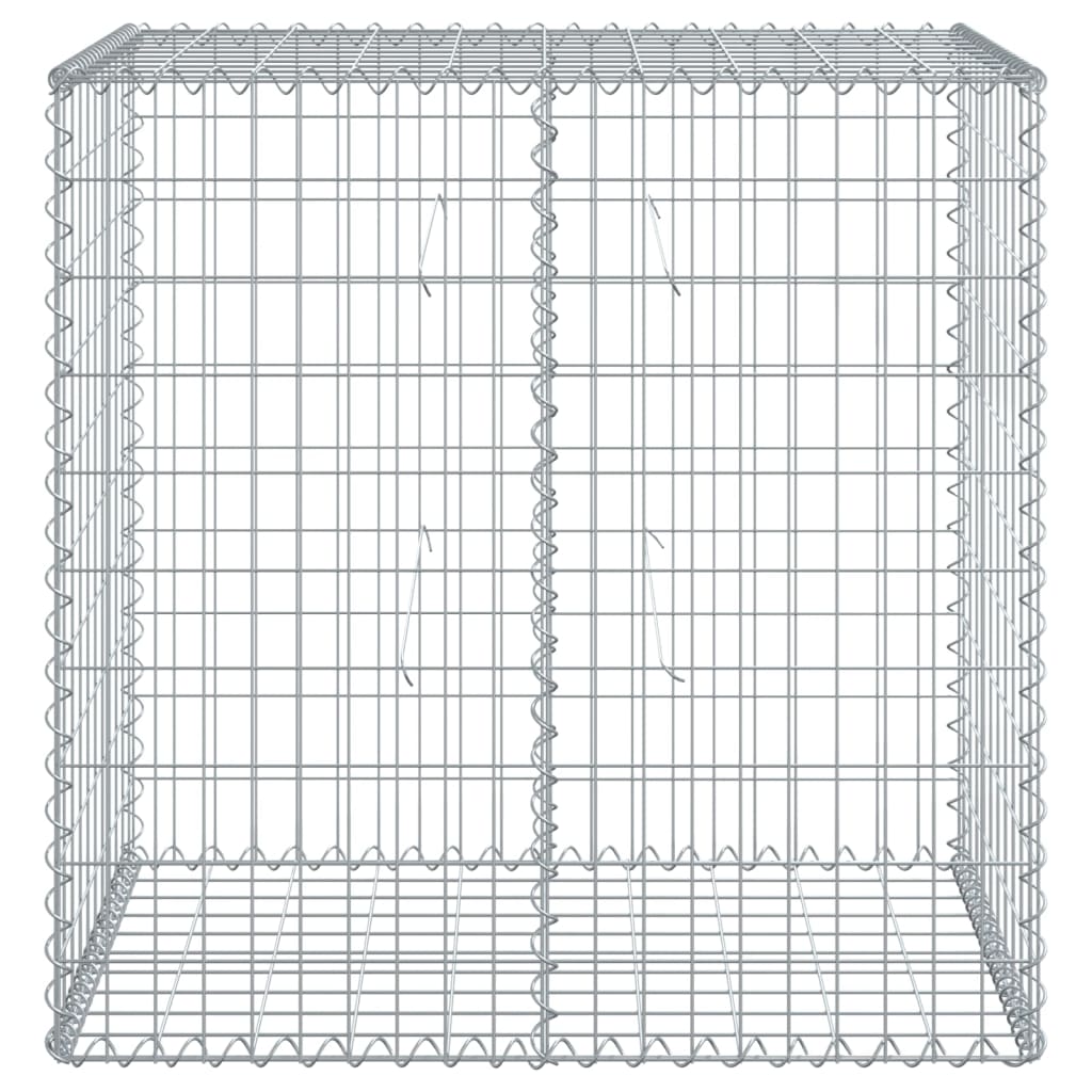 gabionkurv med cover 100x50x100 cm galvaniseret jern