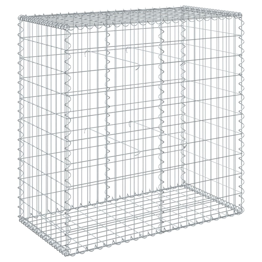 gabionkurv med cover 100x50x100 cm galvaniseret jern