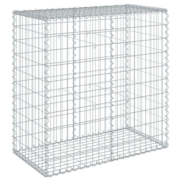 gabionkurv med cover 100x50x100 cm galvaniseret jern