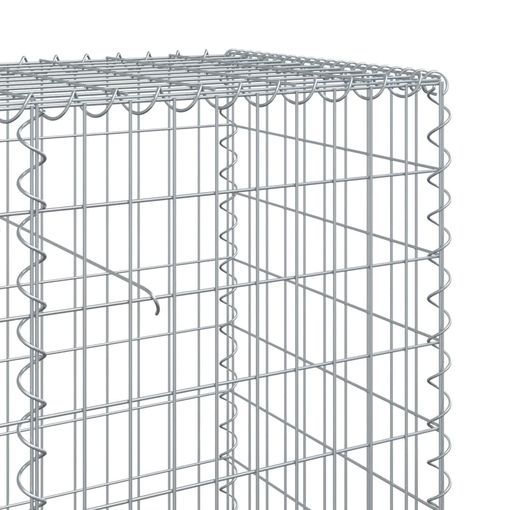 gabionkurv med cover 100x50x100 cm galvaniseret jern
