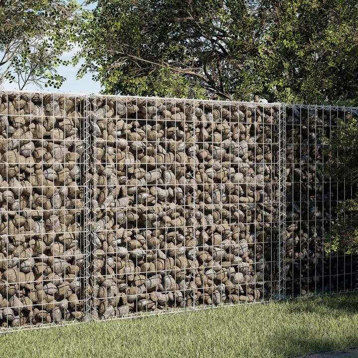 gabionkurv med cover 100x50x100 cm galvaniseret jern