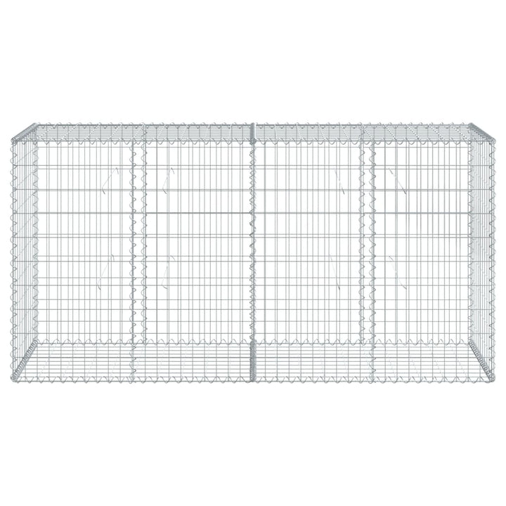 gabionkurv med cover 200x50x100 cm galvaniseret jern