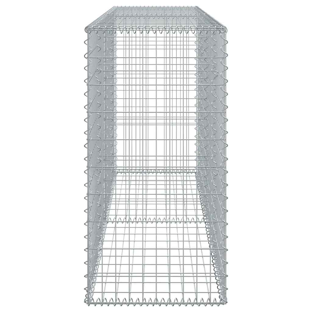 gabionkurv med cover 200x50x100 cm galvaniseret jern