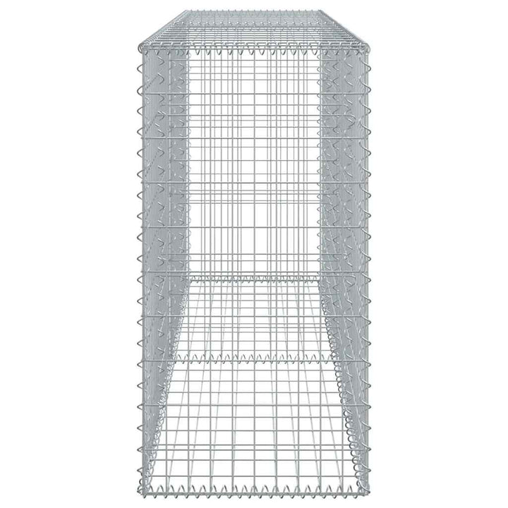 gabionkurv med cover 200x50x100 cm galvaniseret jern
