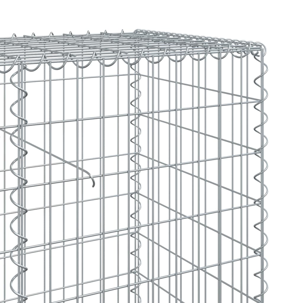 gabionkurv med cover 200x50x100 cm galvaniseret jern