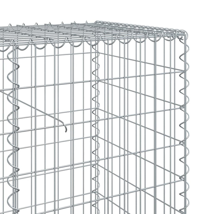 gabionkurv med cover 200x50x100 cm galvaniseret jern