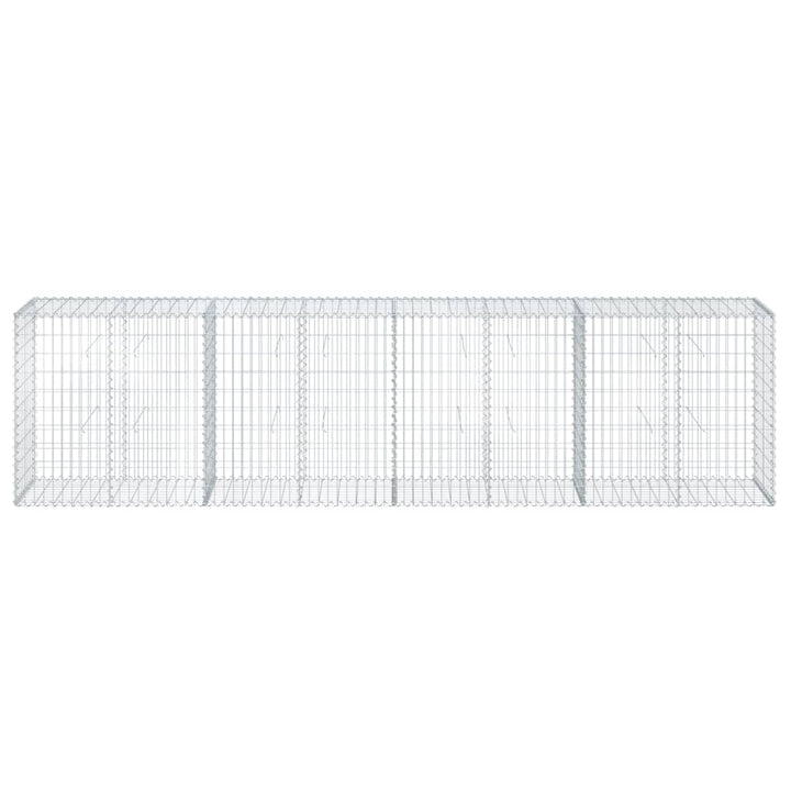 gabionkurv med cover 400x50x100 cm galvaniseret jern