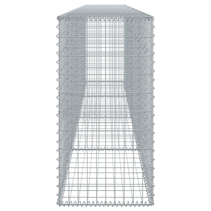 gabionkurv med cover 400x50x100 cm galvaniseret jern
