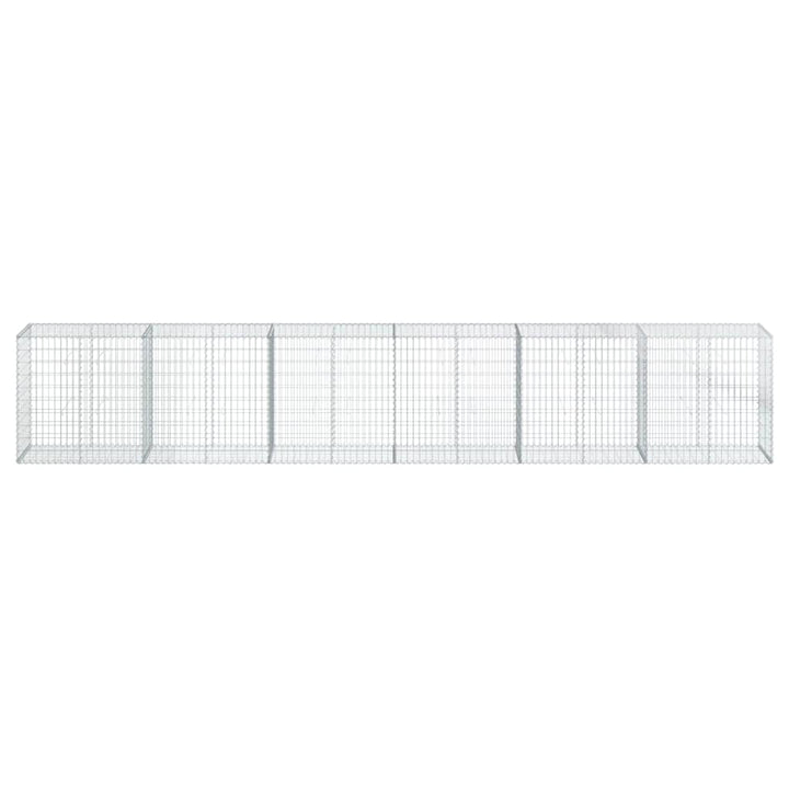 gabionkurv med cover 600x50x100 cm galvaniseret jern