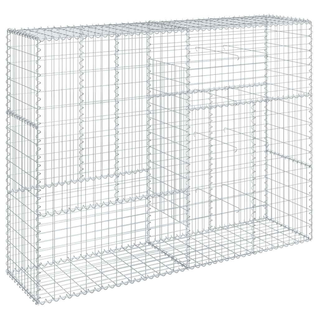 gabionkurv med cover 200x50x150 cm galvaniseret jern
