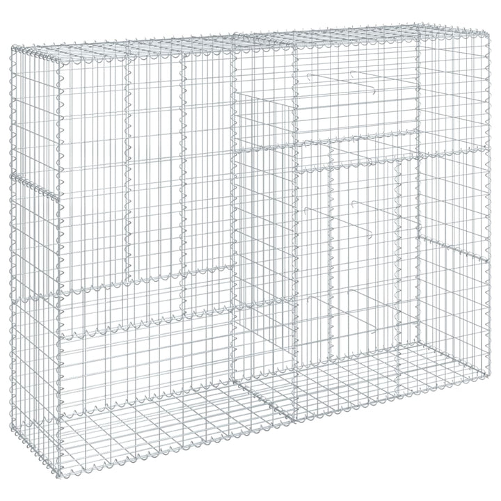 gabionkurv med cover 200x50x150 cm galvaniseret jern