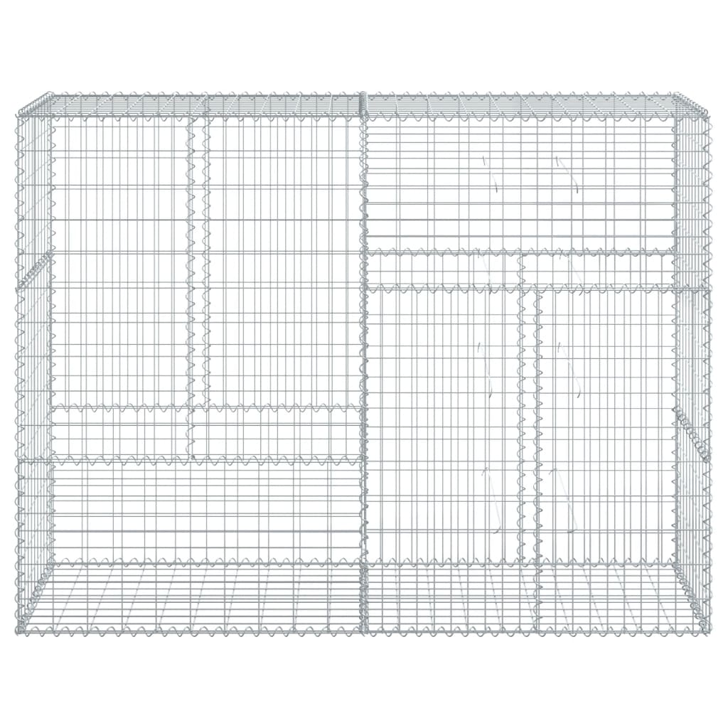 gabionkurv med cover 200x50x150 cm galvaniseret jern
