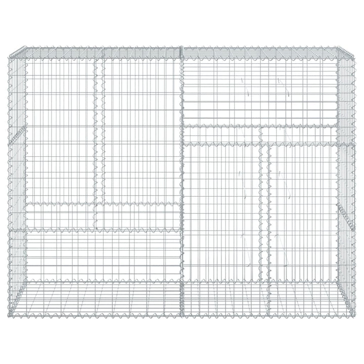 gabionkurv med cover 200x50x150 cm galvaniseret jern