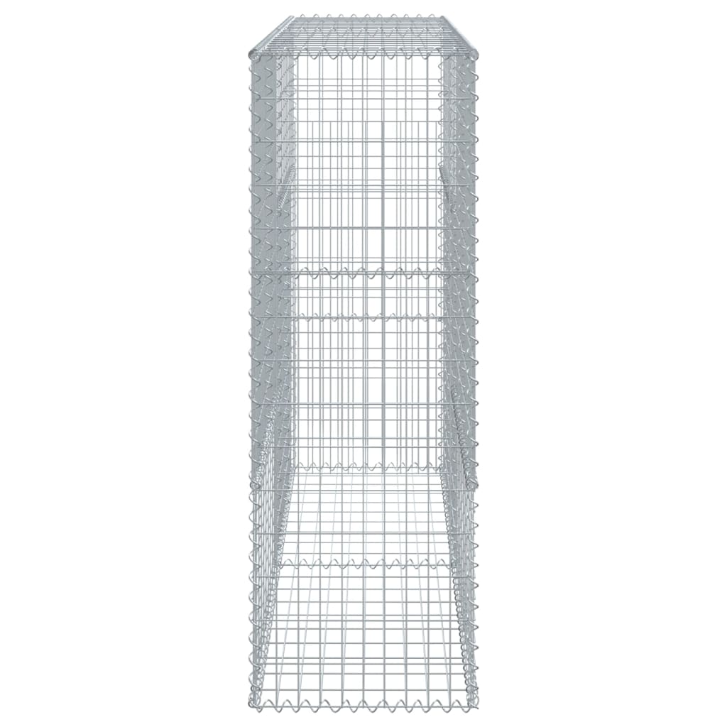 gabionkurv med cover 200x50x150 cm galvaniseret jern