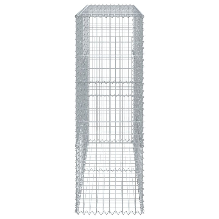 gabionkurv med cover 200x50x150 cm galvaniseret jern