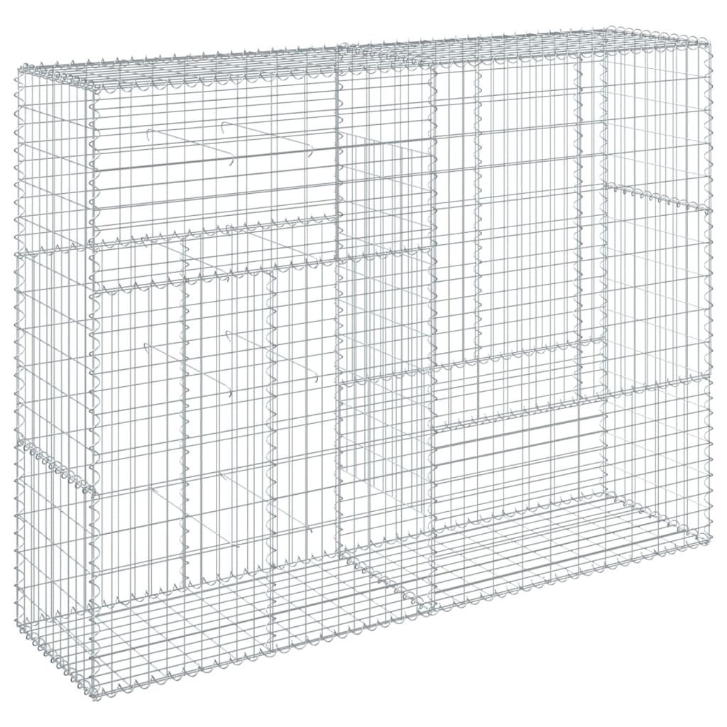 gabionkurv med cover 200x50x150 cm galvaniseret jern