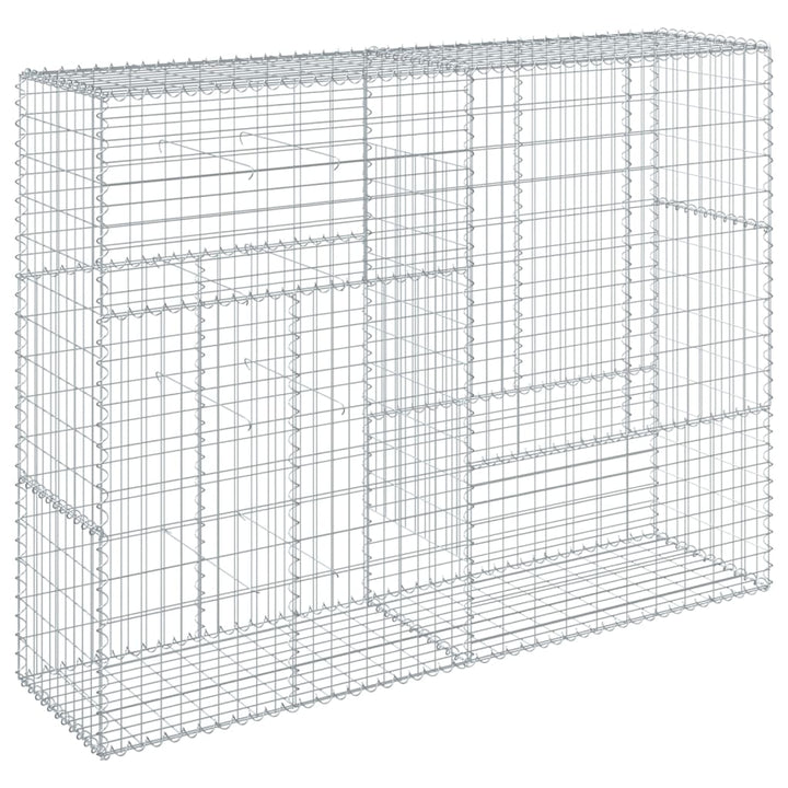 gabionkurv med cover 200x50x150 cm galvaniseret jern