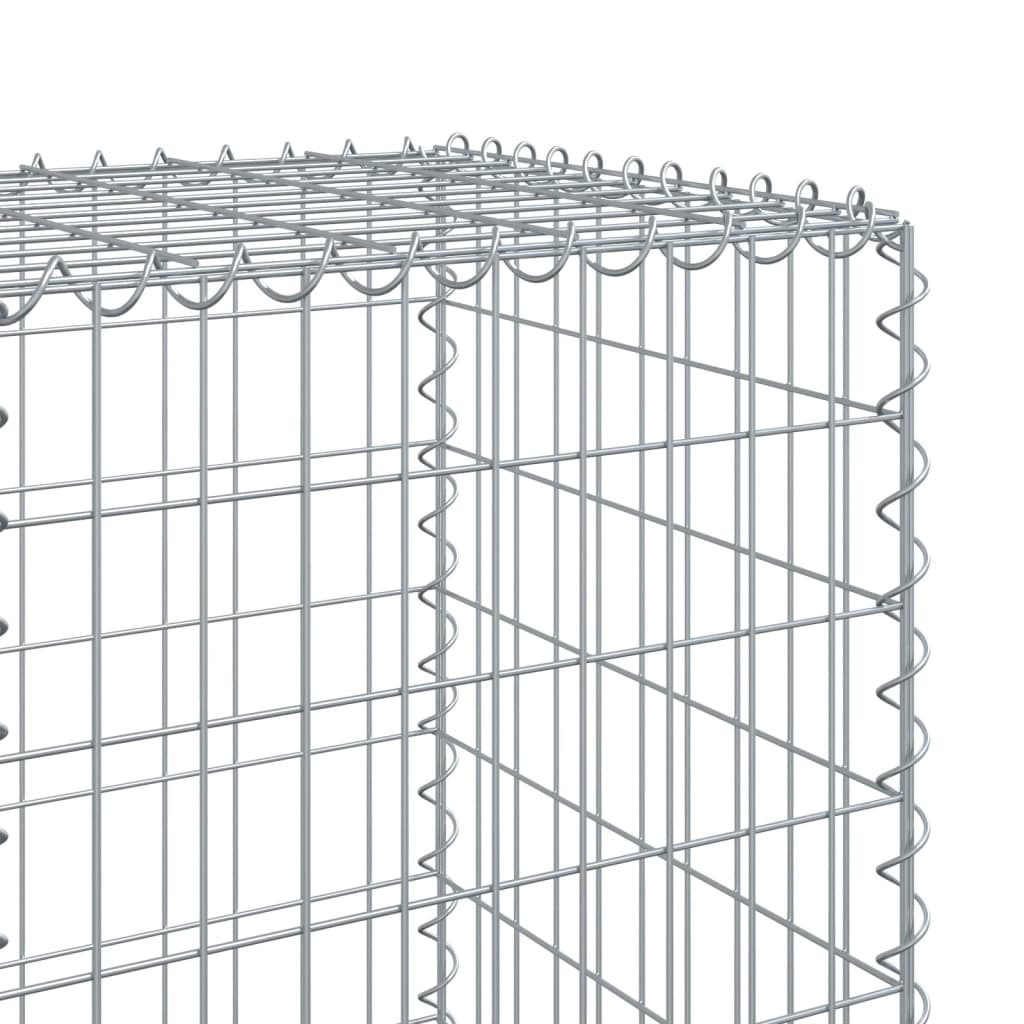 gabionkurv med cover 200x50x150 cm galvaniseret jern