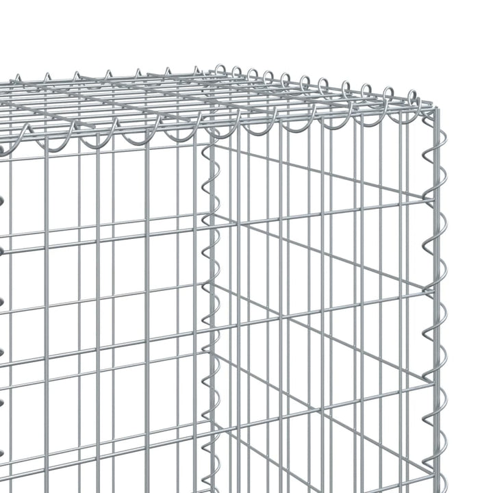 gabionkurv med cover 200x50x150 cm galvaniseret jern
