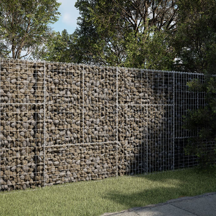 gabionkurv med cover 200x50x150 cm galvaniseret jern