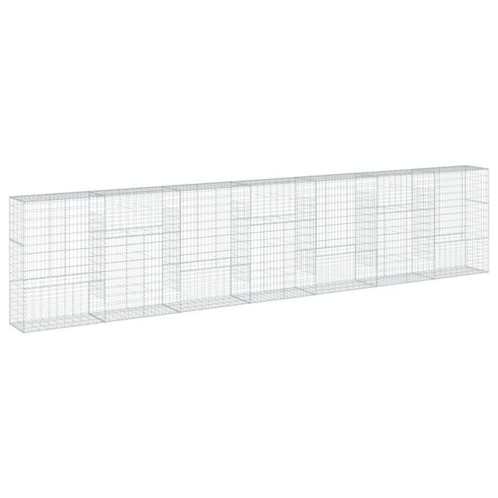 gabionkurv med cover 700x50x150 cm galvaniseret jern