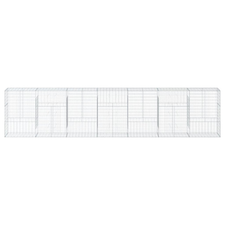 gabionkurv med cover 700x50x150 cm galvaniseret jern