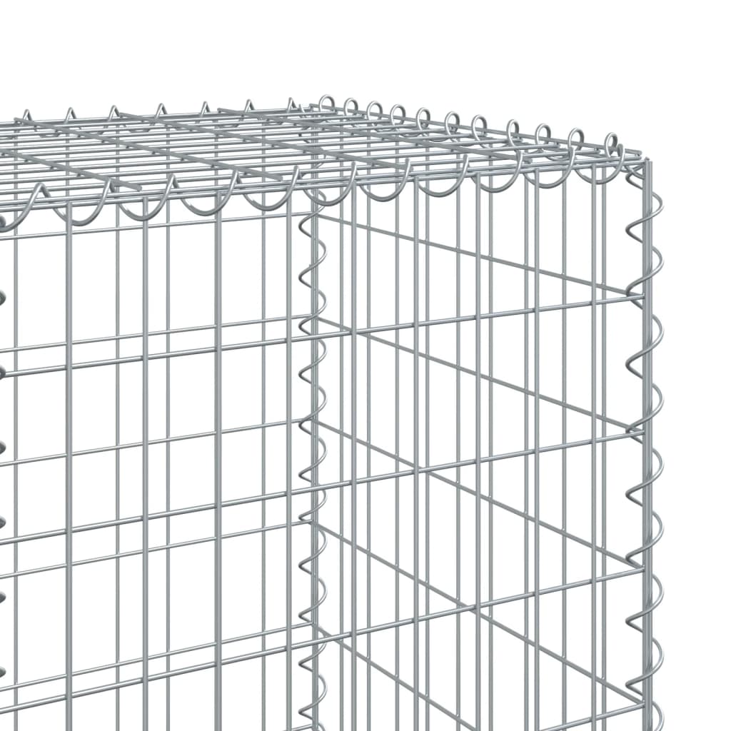 gabionkurv med cover 700x50x150 cm galvaniseret jern