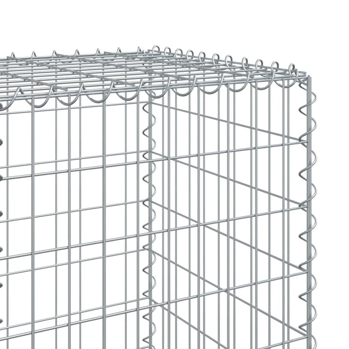 gabionkurv med cover 700x50x150 cm galvaniseret jern