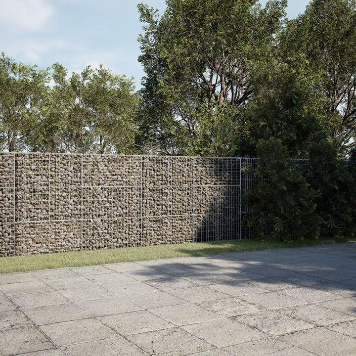 gabionkurv med cover 700x50x150 cm galvaniseret jern