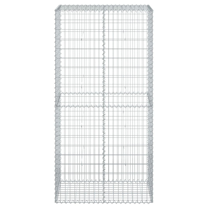 gabionkurv med cover 100x50x200 cm galvaniseret jern