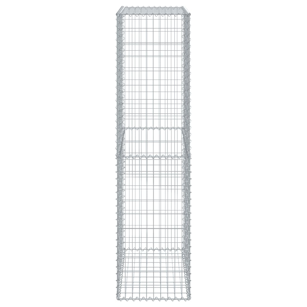 gabionkurv med cover 100x50x200 cm galvaniseret jern